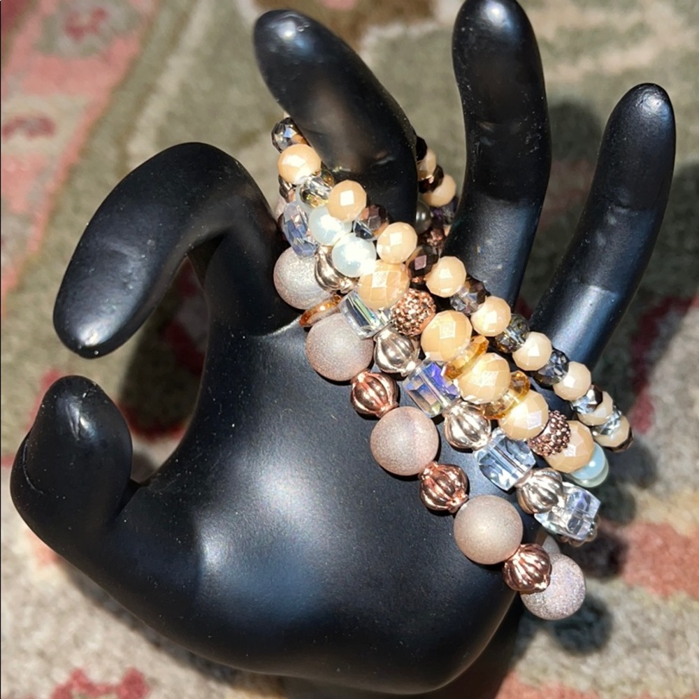Le creme druzy and semi precious stones stack